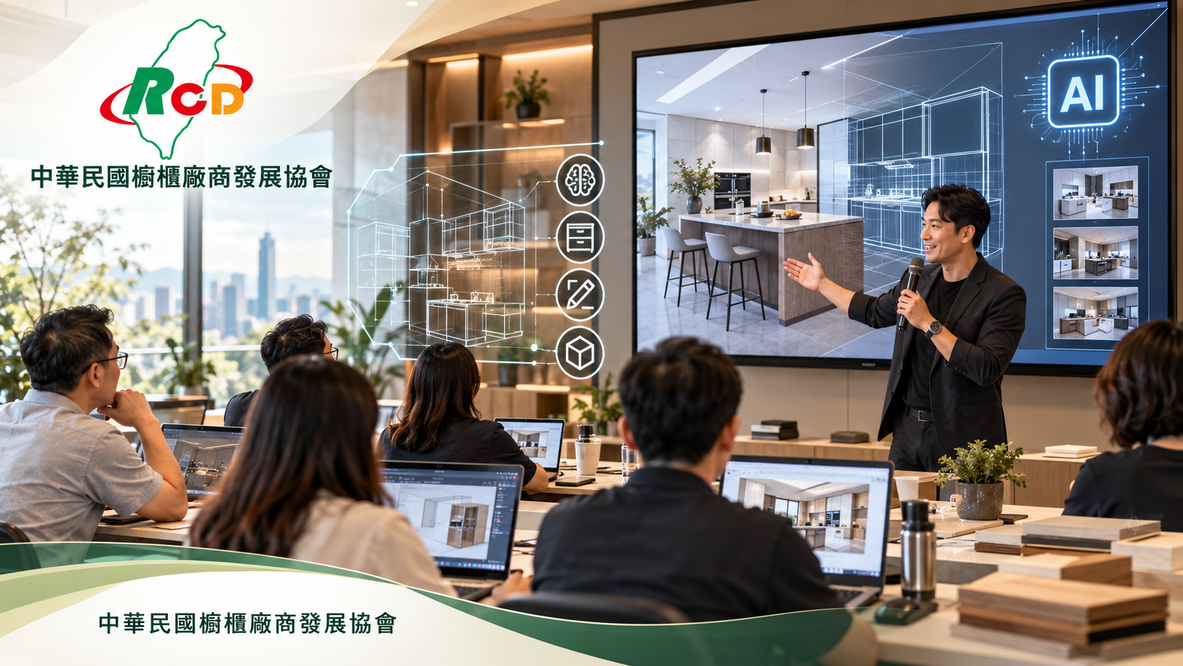 AI、自動化與多材料加工示意